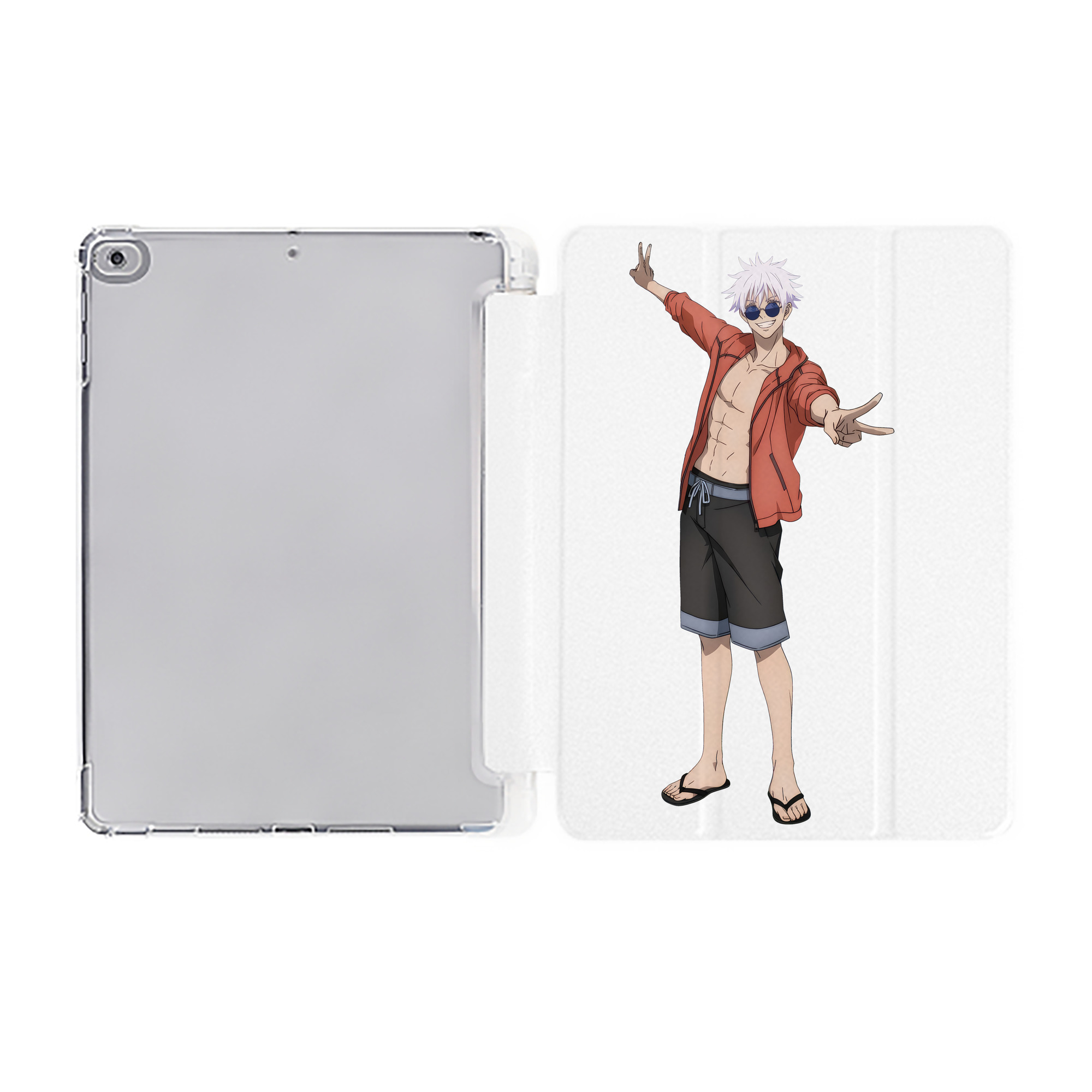 （画像用） 呪術廻戦 Jujutsu Kaisen IPad ケース ペン収納付き 三つ折りスタンド PUレザー×シリコン 対応機種9.5/10.5/10.9インチ